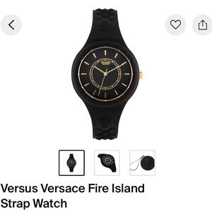 Versus Versace black fire island Silicone Watch with Gold Dial
